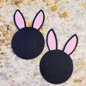 Pair bunny ears pasties nipple covers soft sexy pink black NWT